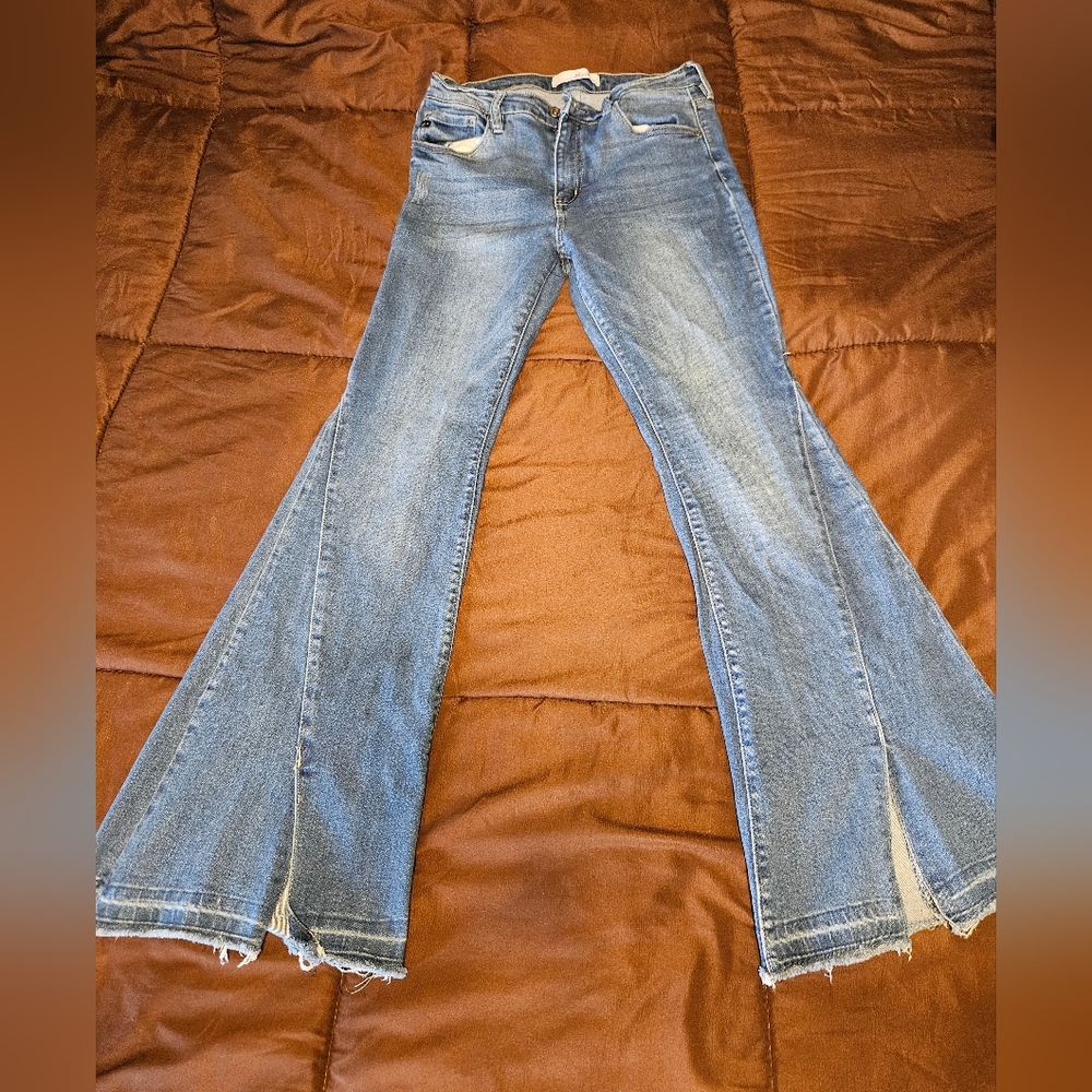 Kancan Womens Flare Jeans